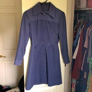 Never Worn Vintage XS Blue Polka Dot Mini Dress